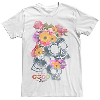 Disney / Pixar's Coco Men's Calaveras Floral Skulls Tee