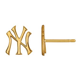 LogoArt 14k Gold New York Yankees Stud Earrings