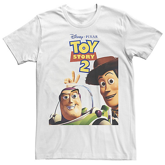 Men S Disney Pixar Toy Story 2 Woody And Buzz Movie Poster Tee