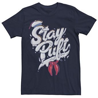 Men's Ghostbusters Stay Puft Marshmallow Man Style Font Tee