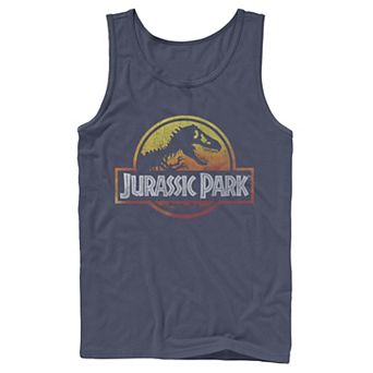 Men's Jurassic Park Firey Sunset Logo Tank Top