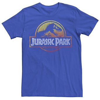 Men's Jurassic Park Deep Red Fire Colors Logo Graphic Tee