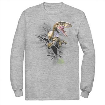 Men's Jurassic Park Ripping Velociraptor Long Sleeve Tee
