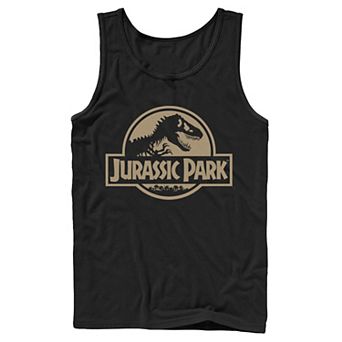 Men's Jurassic Park Beige Flat Movie Logo Tank Top