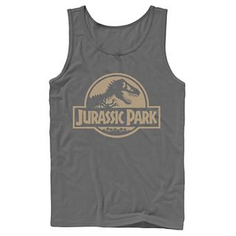Men's Jurassic Park Beige Flat Movie Logo Tank Top