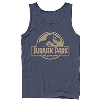 Men's Jurassic Park Beige Flat Movie Logo Tank Top