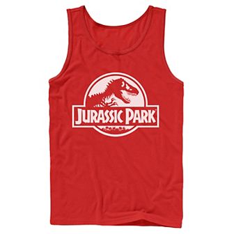 Men's Jurassic Park Beige Flat Movie Logo Tank Top