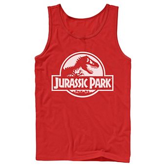 Men's Jurassic Park Beige Flat Movie Logo Tank Top