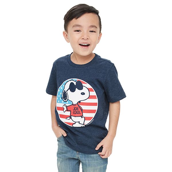 Family Fun Boys 4 7 Peanuts Snoopy Patriotic Joe Cool Graphic Tee