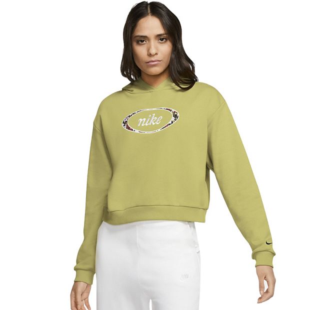 Nike yellow cropped outlet hoodie