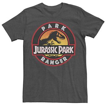 Men's Jurassic Park Ranger Danger Orange Gradient Icon Ringer Tee