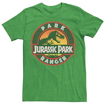 Men's Jurassic Park Ranger Danger Orange Gradient Icon Ringer Tee