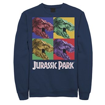 Men's Jurassic Park Four Square Dino Pop Art Style Pullover Fleece