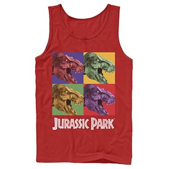 Men's Jurassic Park Four Square Dino Pop Art Style Tank Top