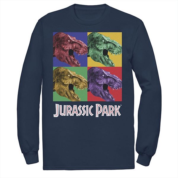 Men's Jurassic Park Four Square Dino Pop Art Style Tee