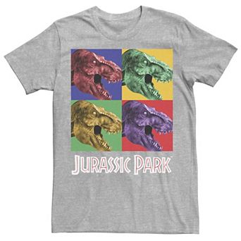 Men's Jurassic Park Four Square Dino Pop Art Style Tee