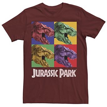 Men's Jurassic Park Four Square Dino Pop Art Style Tee