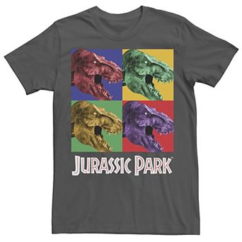 Men's Jurassic Park Four Square Dino Pop Art Style Tee