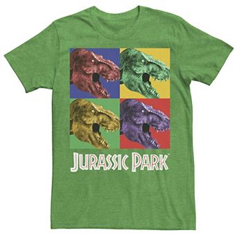 Men's Jurassic Park Four Square Dino Pop Art Style Tee