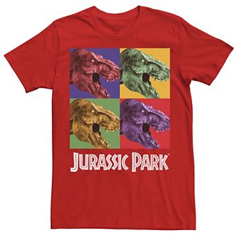 Men's Jurassic Park Four Square Dino Pop Art Style Tee