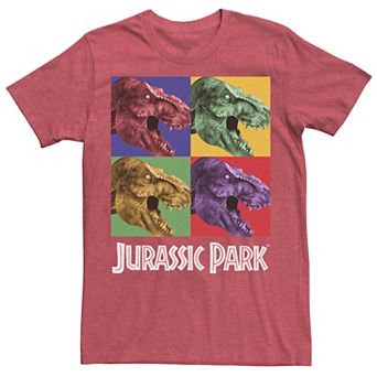 Men's Jurassic Park Four Square Dino Pop Art Style Tee