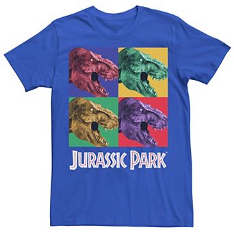 Men's Jurassic Park Four Square Dino Pop Art Style Tee