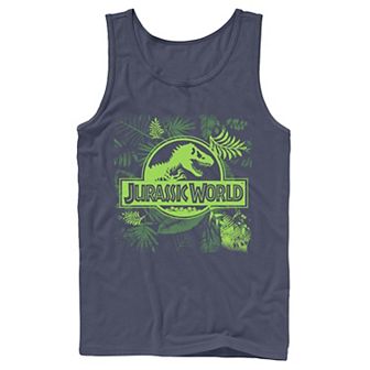 Men's Jurassic World Grey Jungle Classic Logo Tank Top