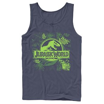 Men's Jurassic World Grey Jungle Classic Logo Tank Top