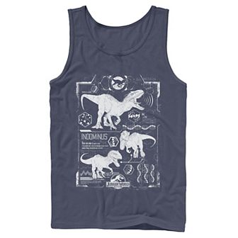 Men's Jurassic World Indominus Rex Green Schematic Tank Top