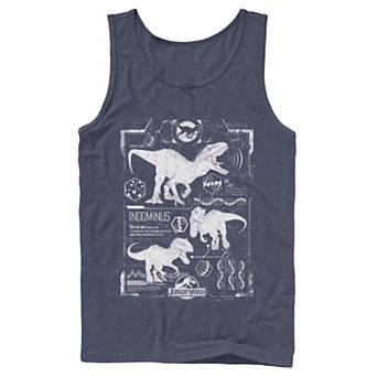 Men's Jurassic World Indominus Rex Green Schematic Tank Top