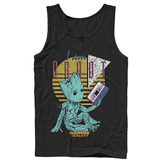 Men's Marvel Guardians Vol. 2 Baby Groot Retro 90's Tape Tank Top