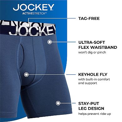 Men's Jockey® 3-Pack ActiveStretch™ 7" Long Leg Boxer Briefs