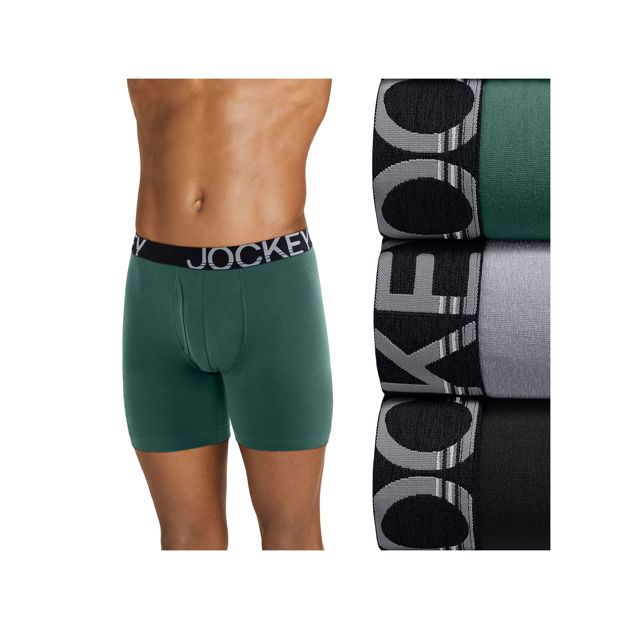 Mens Jockey® 3-pack ActiveStretch™ Long Leg Briefs, Size: Small, Boulde