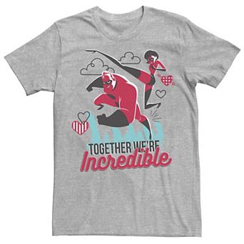 Disney / Pixar's The Incredibles Men's Couple Heart Valentine Tee