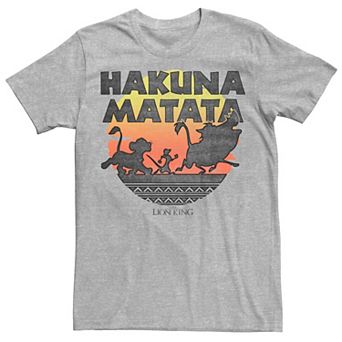 Men's Disney The Lion King Hakuna Matata Sunset Silhouette Poster Tee