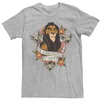 Disney's The Lion King Scar Men's Hyenas Surrounded By Idiots Tee