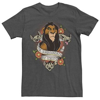 Disney's The Lion King Scar Men's Hyenas Surrounded By Idiots Tee