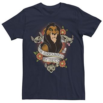 Disney's The Lion King Scar Men's Hyenas Surrounded By Idiots Tee