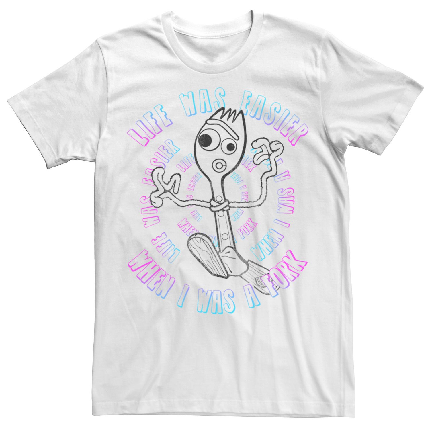Image for Disney / Pixar Men's Toy Story 4 Forky Life Was Easier Poster Tee at Kohl's.