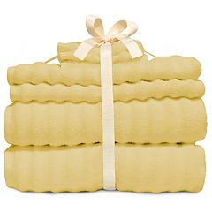 6pk Quick Dry Bath Towel Set Yellow - Cannon