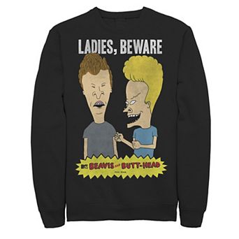 Men's Beavis and Butthead Ladies Beware Logo Sweatshirt