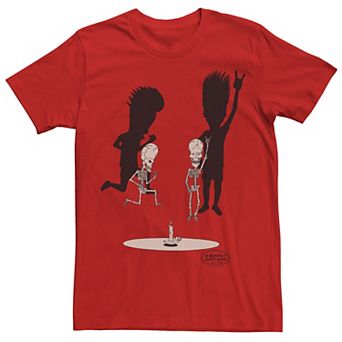 Men's Beavis and Butthead Skeletons Rocking Out Portrait Tee