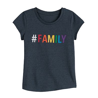 Toddler Girl Family Fun™ Rainbow Hashtag Family Graphic Tee