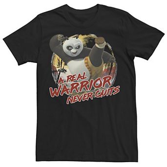 Men's Kung Fu Panda 2 Po A Real Warrior Never Quits Action Pose Graphic Tee