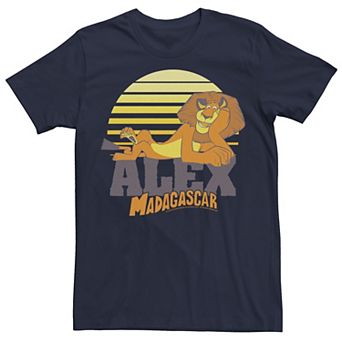 Men's Madagascar Alex The Lion Striped Sunset Poster Graphic Tee