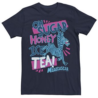 Men's Madagascar Martin Sugar Honey Ice Tea Text Poster Graphic Tee
