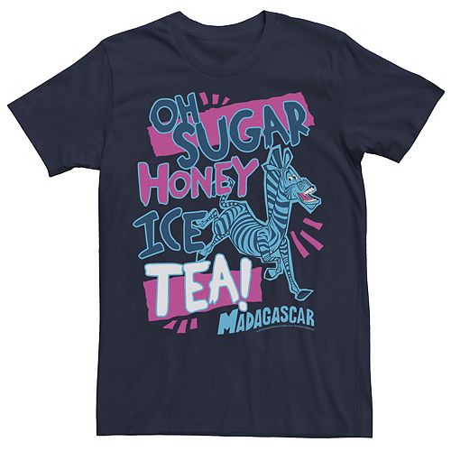 Men's Madagascar Martin Sugar Honey Ice Tea Text Poster Graphic Tee