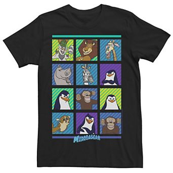 Men's Madagascar Group Shot Bold Panels Poster Graphic Tee
