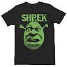 Men's Shrek Grumpy Green Comic Art Face Graphic Tee