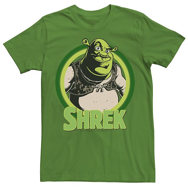Men's Shrek In Circles Cartoon Portrait Logo Graphic Tee